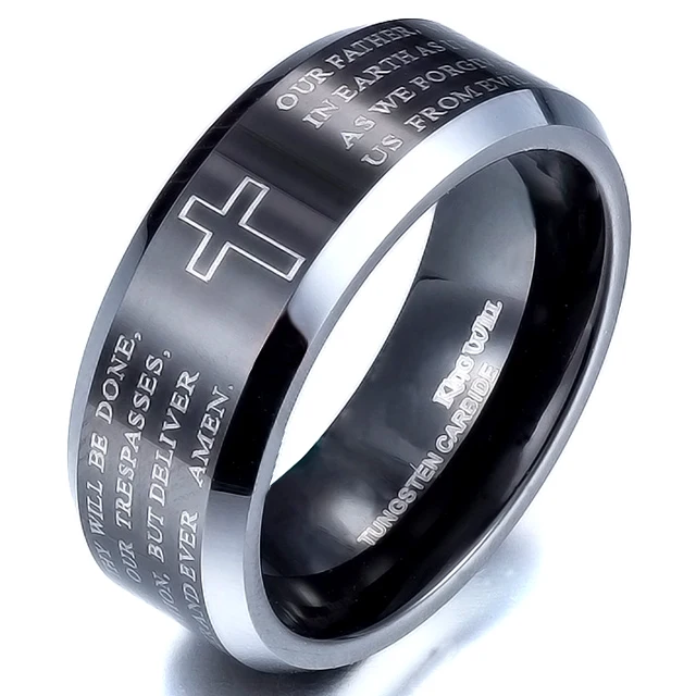 8mm Men/'s Tungsten Carbide Ring Comfort Fit Laser Celtic Jesus Cross Wedding