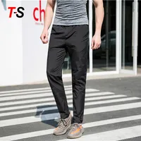 

Hot Sell Cotton Poly Fabric Casual Slightly Coating With Waterproof effect Men Elastic Sports Pants Work Pants factory price