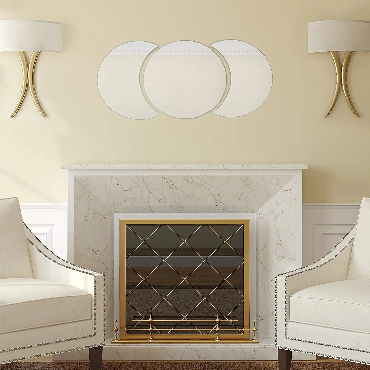 Round Wall Mirrors Ikea Find Deals On Get Quotations Light In The Dark Round Moon Phase Mirror Set 3 Wall Mirrors 1