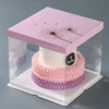 7 inch two tier plastic birthday cake container in recycled material at wholesale price