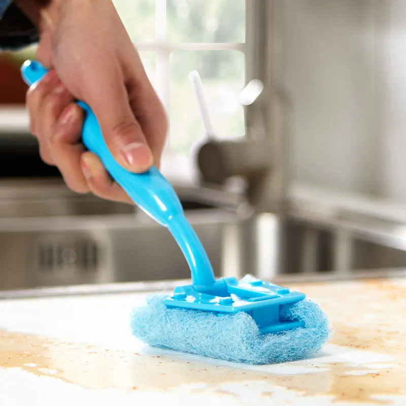 Plastic Soft Sponge Kitchen Scouring Pad With Handle Buy Scouring Pad