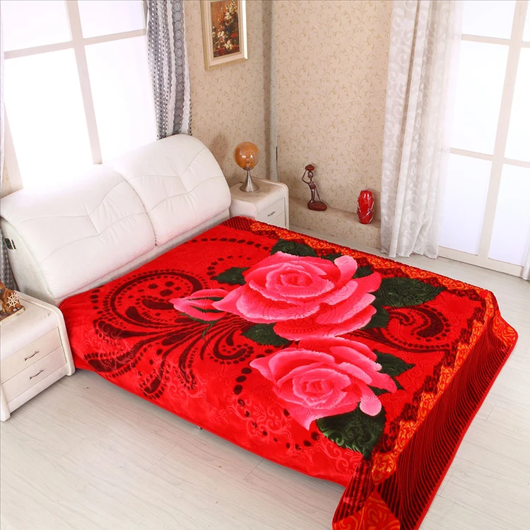 Wholesale 200x240cm Mora Blanket Big Size Flower 100 Polyester Raschel Winter Blanket Set Buy