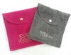 Custom logo printed jewelry bags suede snap pouch with flap