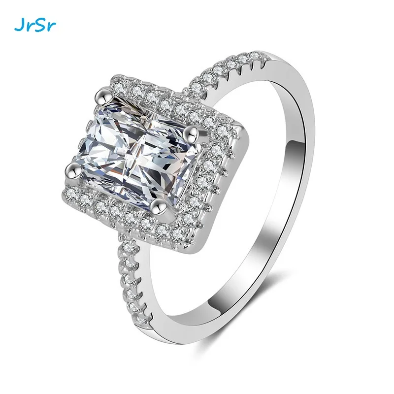 

18k white gold 1 carat diamond solitaire engagement wedding ring eternity band ring