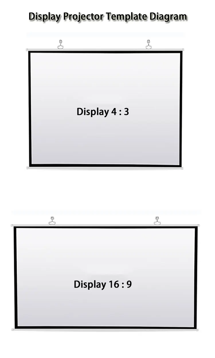 thinyou 84 inch diagonal 4:3 projector screen portable manual pull