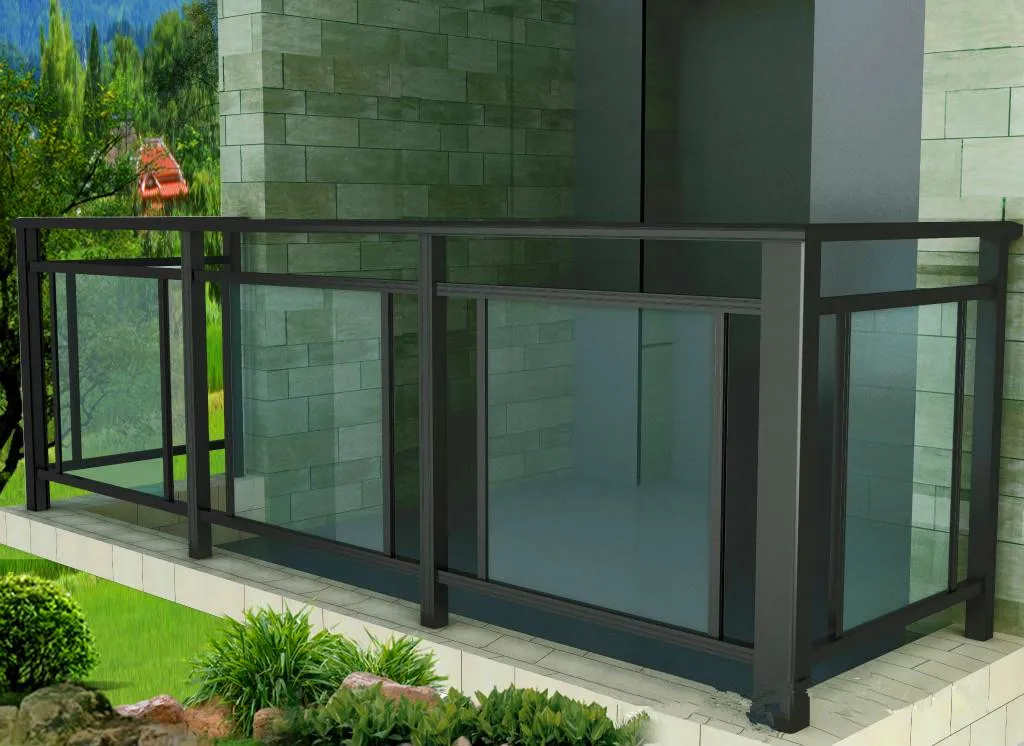 阳台玻璃栏杆铝清除玻璃栏杆房子或别墅