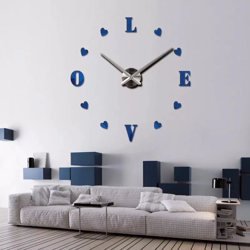 

Large Luxury DIY 3D Wall Clock,diy wall clock home decor, Silver,black,gold,tea brown