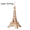 Famous Architecture Model Eiffel Tower Puzzle Wood 3D