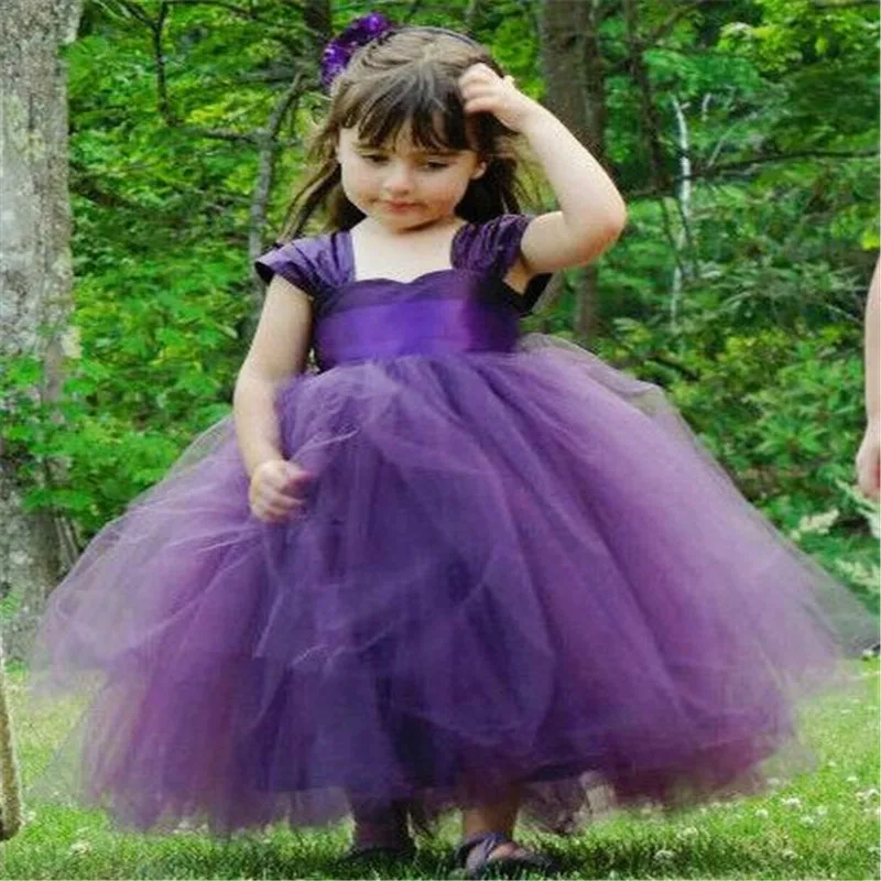 

Beautiful Girls princess tutu Dress white girl gown with belt kids party dress for 8 years Birthday, White;purple;green
