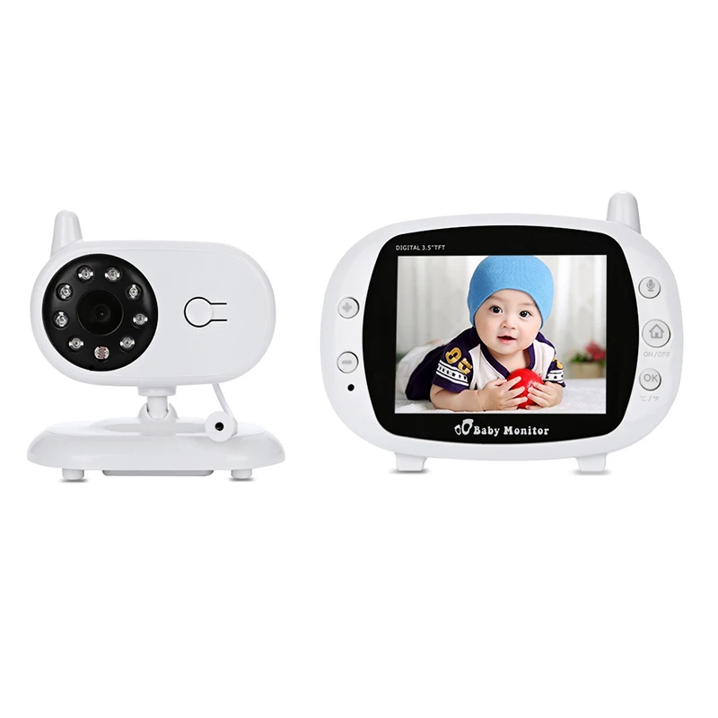 

wireless baby temperature monitor video baby monitor with night vision, White