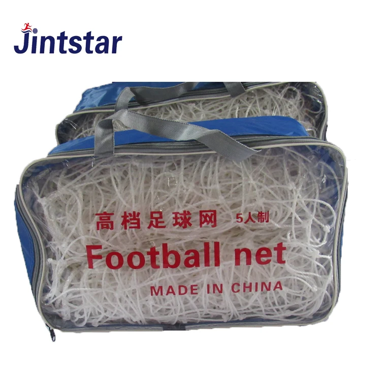 

Cheap price PE PP mesh soccer ball goal football net manufacturer, White black