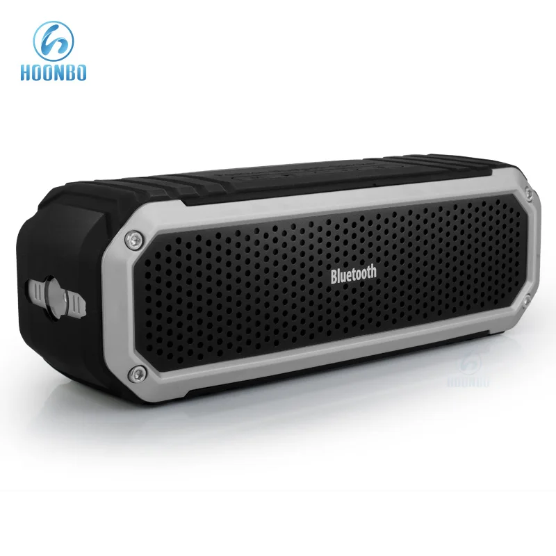 

New Hifi Music Outdoor Sound Box Portable Waterproof Bluetooth Speaker With FM Radio LED Flashlight, Black+silver / black+orange