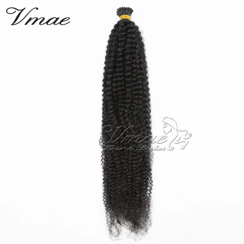 

VMAE 1g/strand Ukrainian Natural Color Double Drawn Kinky Straight Curly I Tip Pre bonded Human Hair Extensions