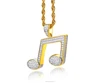 hiphop jewelry findings iced out mens micro pave silver musical instrument charms note pendant