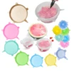 food grade 6 -pack silicone stretch lid hot Selling as seen on tv silicone stretch flexible silicone kitchen lids