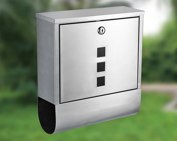 Outdoor Stainless Steel Letter Mailbox Hot Selling High Quality Waterproof Wall Mounted Square Mailbox With Lock