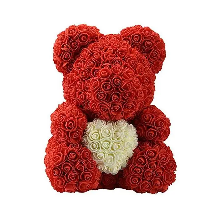 Мишка подарок на день рождения заказать. Мишка из роз 40 см. Медведь из искусственных роз. Игрушка медведь из роз. Мишка из цветочков искусственных.
