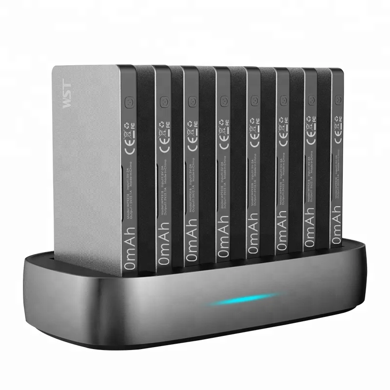 Multiple public restaurant docking station , 8000mah power bank commercial cell phone smartphone charging station