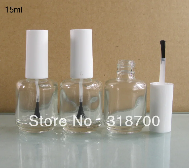 200pcs lot 15ml Empty Nail polish Bottle Transparent nail enamel bottle with UV cap 15cc nail