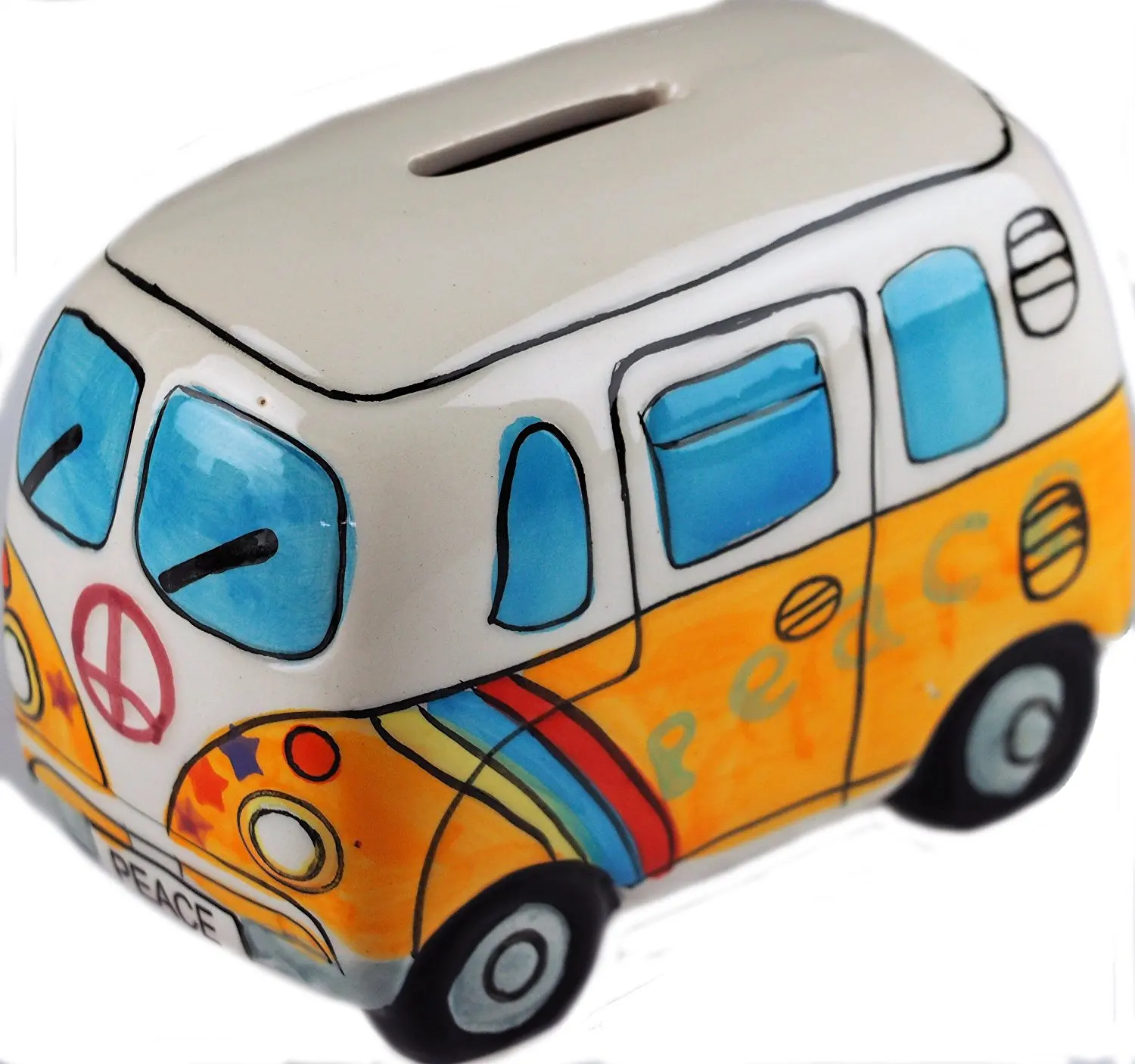Vw Camper Van Money Box Find Deals On Get Quotations Cartoon Peace Vw Style Camper Van Ceramic Money Box Yellow