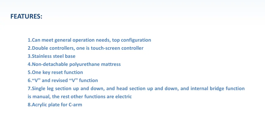 High technology warehouse factory produces electric hydraulic power operation theater table