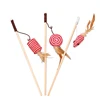 High Quality Pet Cat Toy Wood Pole Mouse with Feathers Baiting Cat Bat Factory Stock Wholesale