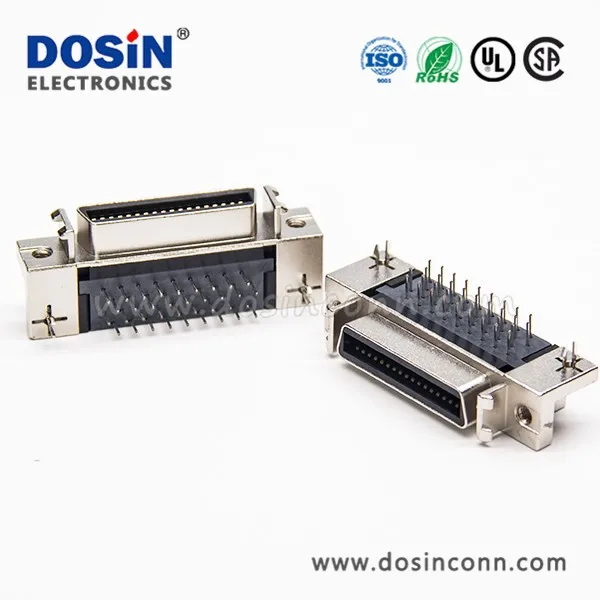 Right Angle Screw Lock Scsi Hpcn Female Connector Pins For Pcb Mount Pin Pin Male