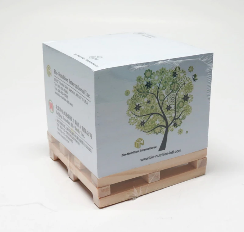 Custom Logo Sticky Note Paper Cube Notepads With Wooden Pallet Buy