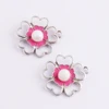 25mm pink width metal charms flower shape for jewelry making