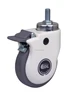 EDL Medical Casters Wheels 4" 70Kg TPE TPR Wheels Castors Thread Screw Bearing Brake Locking Roller Casters Wheels for hospital