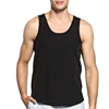 Black plain custom mens gym singlet