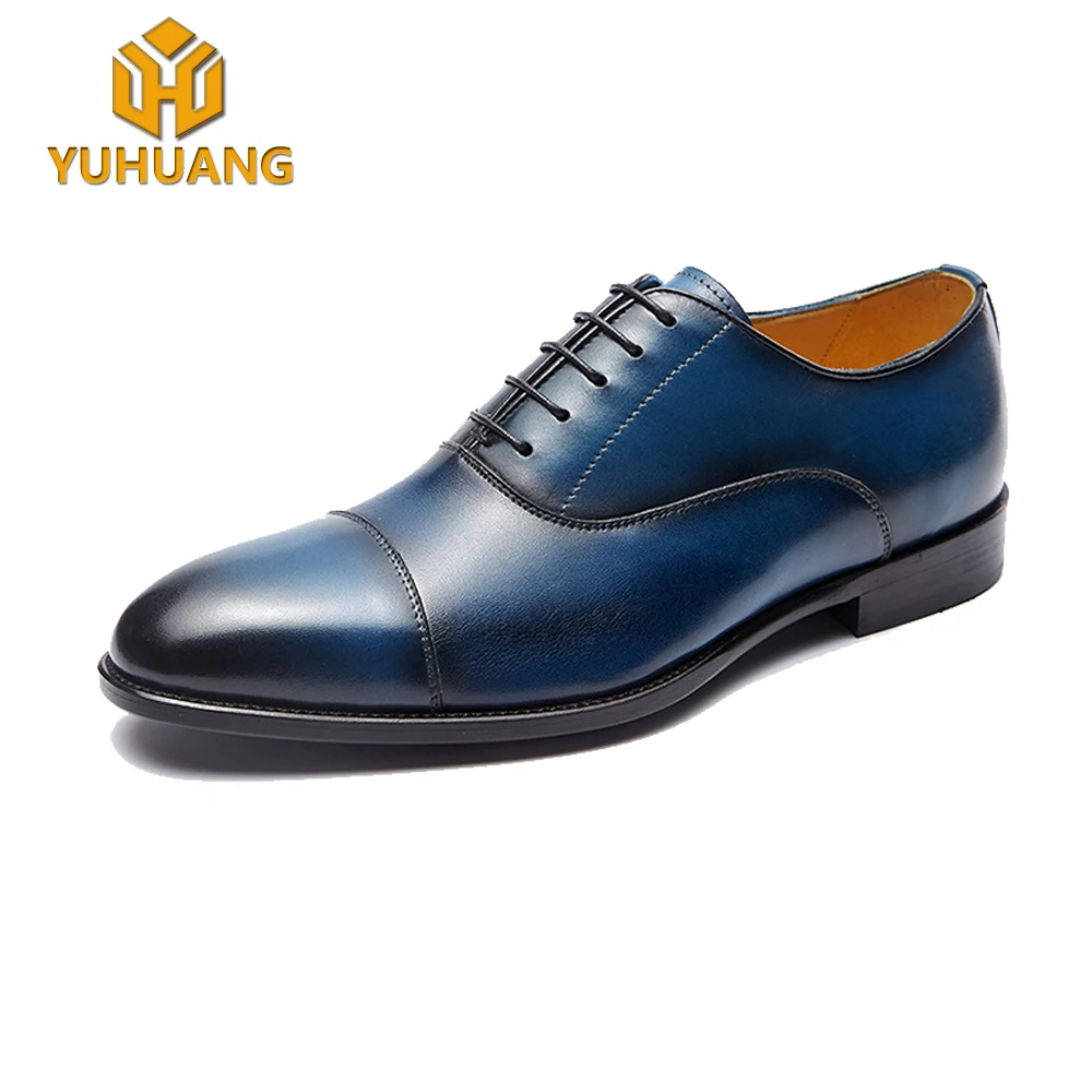 

Handmade goodyear welted dress shoes for men high-end men's shoes, Jujube color