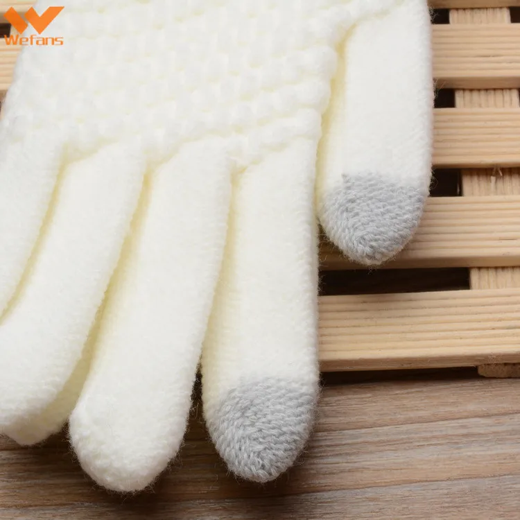 
Wefans winter cashmere glove women Winter Keep Warm Knitted Gloves five finger mobile phone touch screen Gloves 