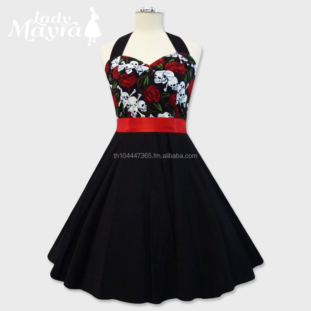 Wholesale Rockabilly 50s Skull Tattoo Roses Corset Petticoat