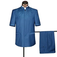 

Men's Short Sleeve 2-piece Latest Design Men Suit Safari Suit