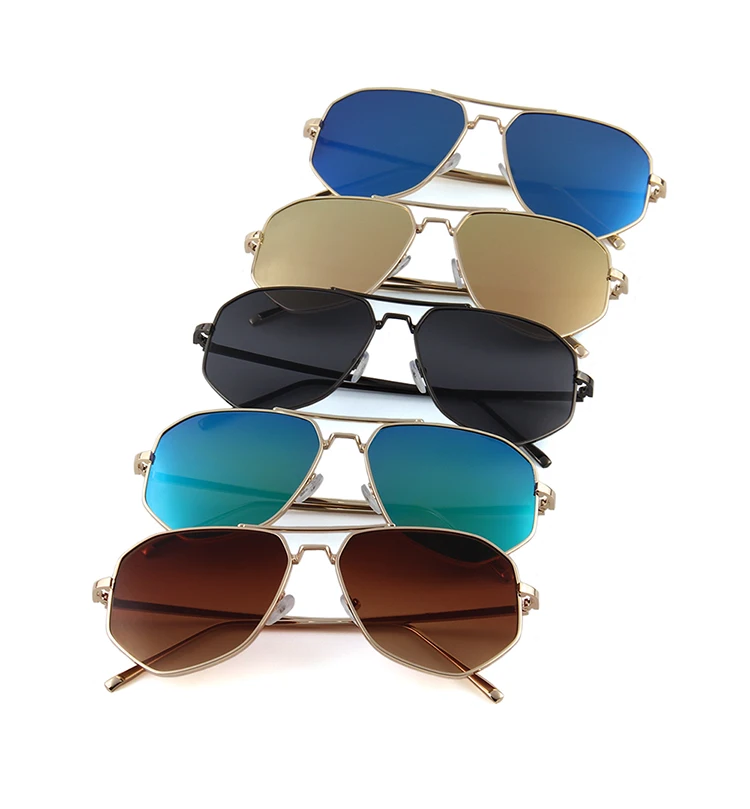 

hot selling traveling metal polygon sunglasses wholesales