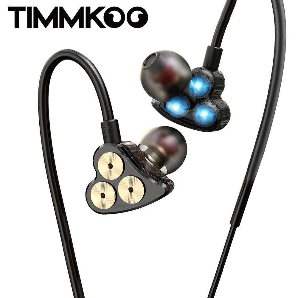 

TIMMKOO Six Drivers Earbuds Noise Cancelling Super Bass In Ear Earphones Stereo Wired Microphone Headphones Mobile Audiophile