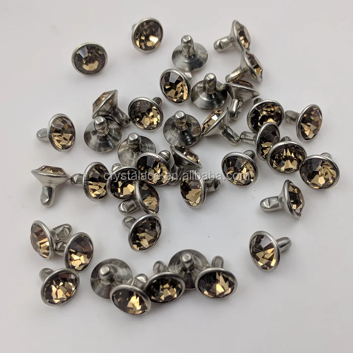 10000 Pcs Packing 8mm Brass Shaft Crystal Rhinestone Cap Rivet For