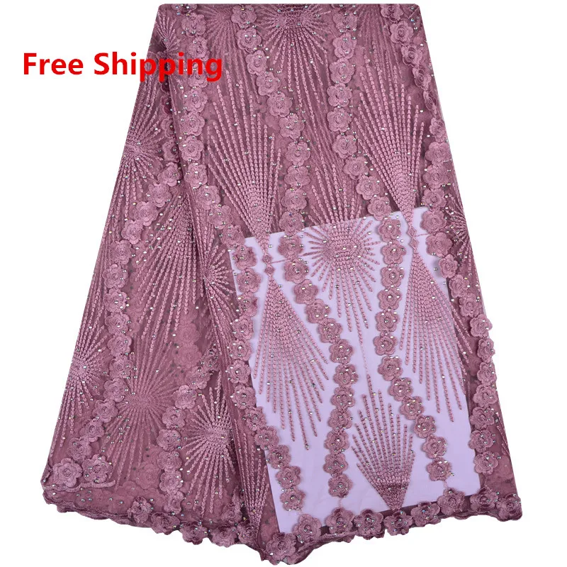 

999 African Onion Embroidery Lace Fabric 3D Flower Lace With Stones, Cupion