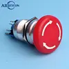 2220 22mm CE ROHS LED illuminated type red LED mushroom momentary emergency stop push button switch