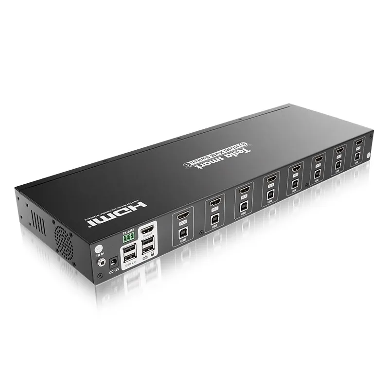 

Rack amount HDMI KVM switch 8 port 4k with keyboard and mouse control support USB 2.0 devices