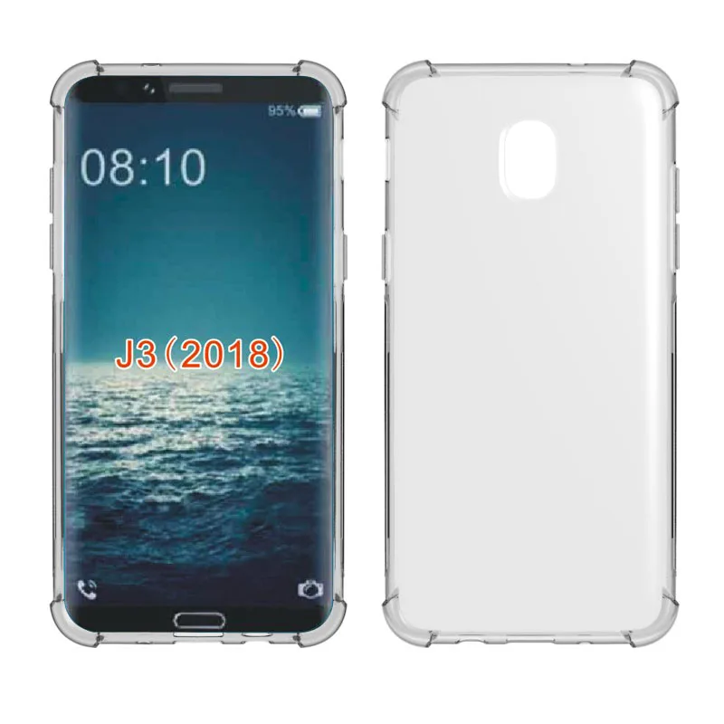 Transparent Shockproof soft Tpu cover case For Samsung Galaxy J3 2018