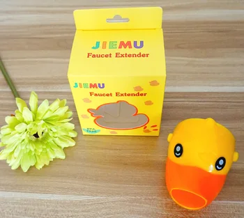 Cute Yellow Duck Kid Baby Water Guiding Gutter Child Plastic Tap