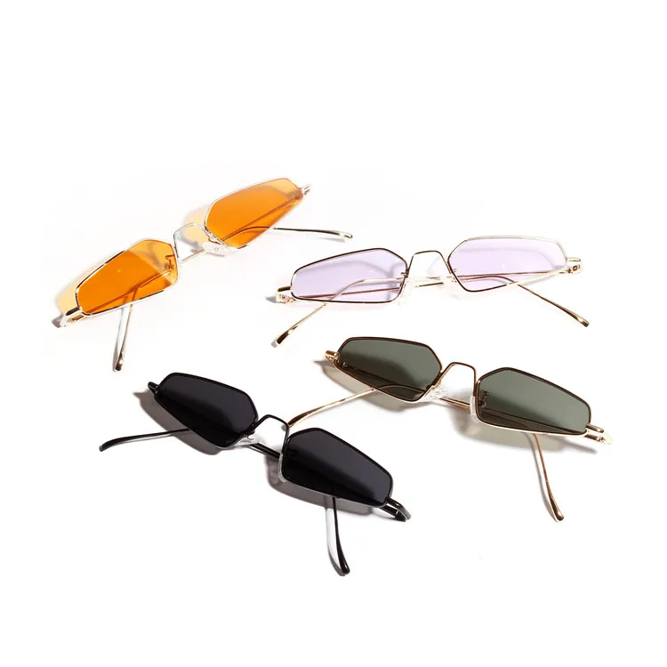 

Metal tiny frame pop black sunglasses men