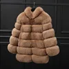 2018 Winter Furs Hot Fashions Women Winter Coat Clothing Long Blue Faux Fox Fur Jackets Fur Coat