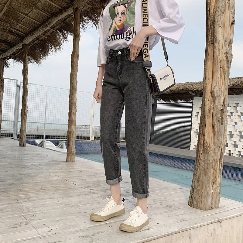 

2020 Clothing of the latest fashion khaki stretch jeans women Spandex Cotton