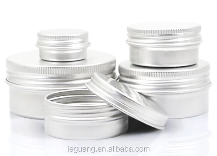 Aluminum Collar Material Cream Cosmetic Jar Small Metal Tin Can Round ...