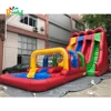 giant rainbow inflatable water slide with double lane slip n slide