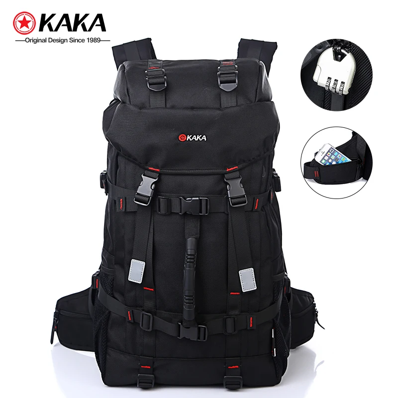 

guangzhou factory wholesale big capacity luggage outdoor men custom waterproof travel hiking backpack for mens, Black;green or any color you want