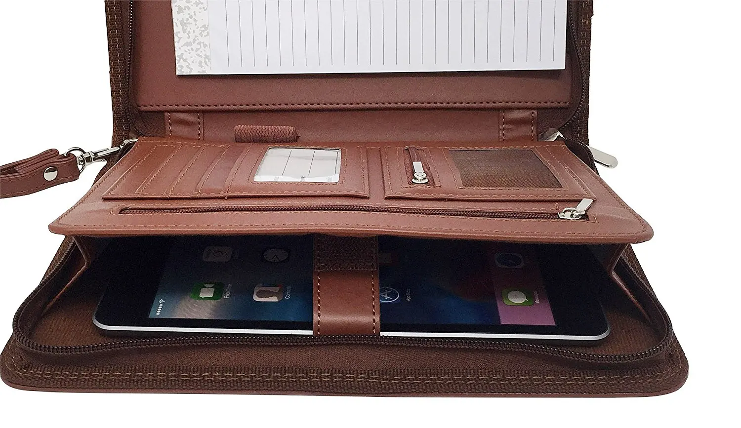 Office Organizer With Wrist Strap A4 Leather Business File Folder